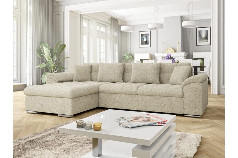 Camior Sovesofa med Divan 3-seter - Beige - Møbler - Sofaer - Sovesofaer - Sovesofa divan
