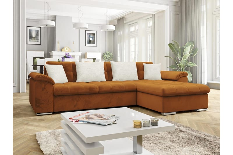 Camior Sovesofa med Divan 3-seter - Oransje - Møbler - Sofaer - Sovesofaer - Sovesofa divan