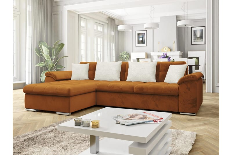 Camior Sovesofa med Divan 3-seter - Oransje - Møbler - Sofaer - Sovesofaer - Sovesofa divan