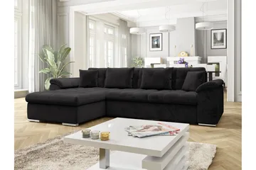Camior Sovesofa med Divan 3-seter - Svart - Møbler - Sofaer - Sovesofaer - Sovesofa divan