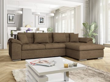 Camior Sovesofa med sjeselong 3-seter - Brun - Møbler - Sofaer - Sovesofaer - Sovesofa divan