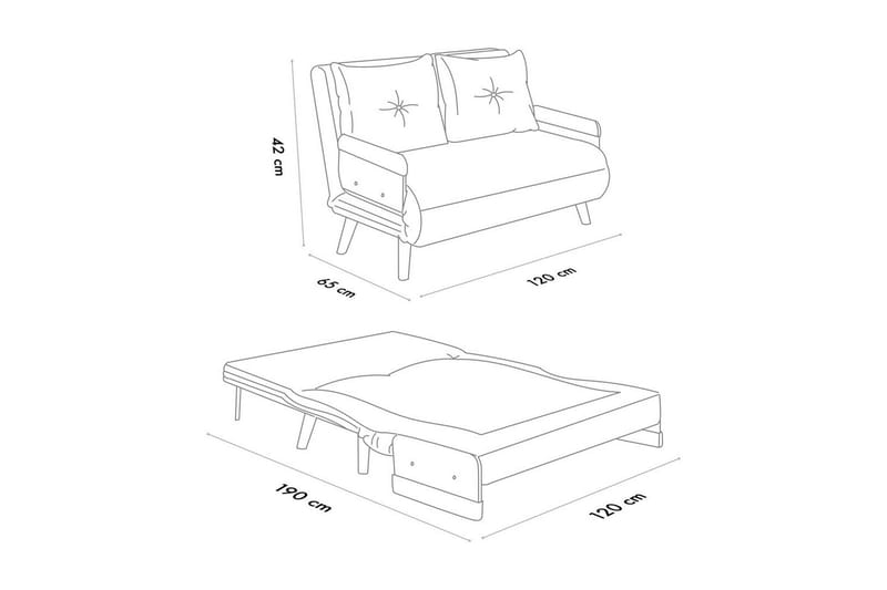 Canelo Sovesofa 2-sits - Lysegrå - Møbler - Sofaer - Sovesofaer - 2 seters sovesofa