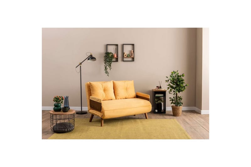 Canelo Sovesofa 2-sits - Sennepsgul - Møbler - Sofaer - Sovesofaer - 2 seters sovesofa
