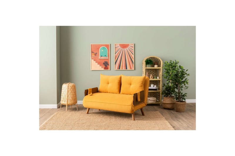 Canelo Sovesofa 2-sits - Sennepsgul - Møbler - Sofaer - Sovesofaer - 2 seters sovesofa