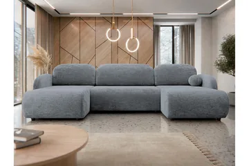 Carve Sovesofa Dobbel Divan 3-Seter - Grå - Møbler - Sofaer - Sovesofaer - U sovesofa