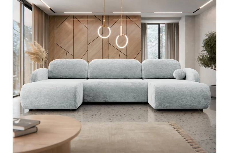 Carve Sovesofa Dobbel Divan 3-Seter - Grå - Møbler - Sofaer - Sovesofaer - U sovesofa