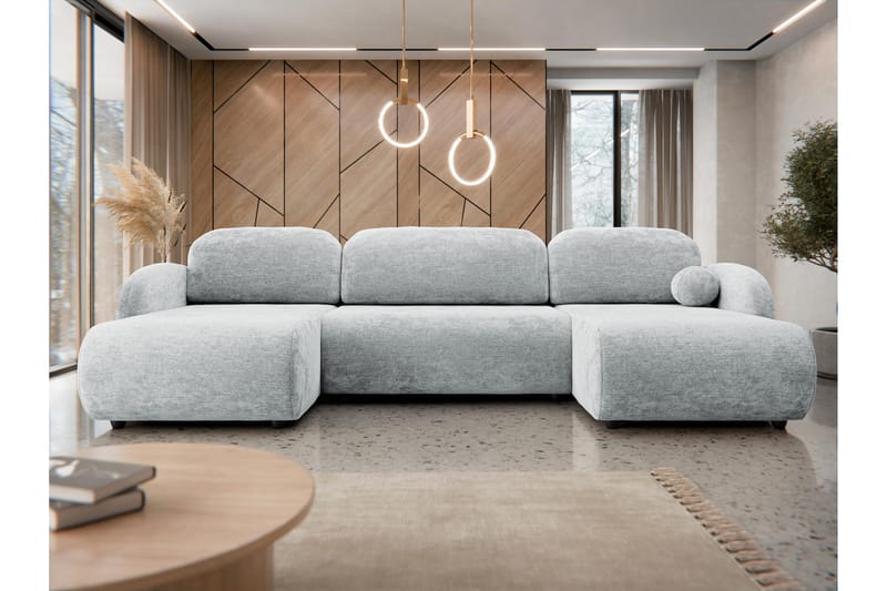 Carve Sovesofa Dobbel Divan 3-Seter - Grå - Møbler - Sofaer - Sovesofaer - U sovesofa