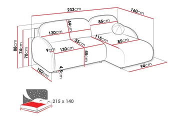 Carve Sovesofa Med 2-Seters Divan - Gul - Møbler - Sofaer - Sovesofaer - Sovesofa divan