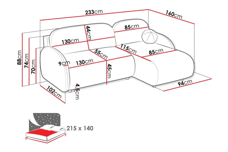 Carve Sovesofa Med 2-Seters Divan - Gul - Møbler - Sofaer - Sovesofaer - Sovesofa divan