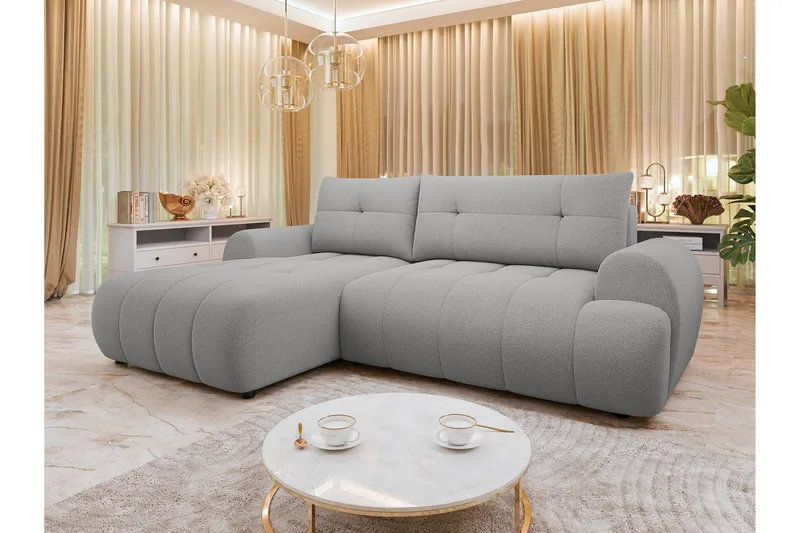 Ceibo Sovesofa med Sjeselong 3-seter - Grå - Møbler - Sofaer - Sovesofaer - Sovesofa divan