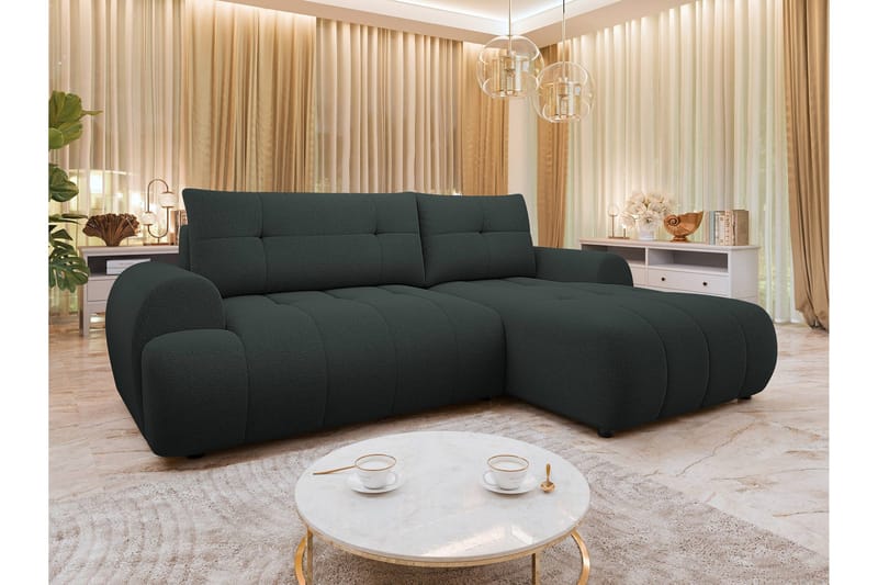 Ceibo Sovesofa med Sjeselong 3-seter - Svart - Møbler - Sofaer - Sovesofaer - Sovesofa divan