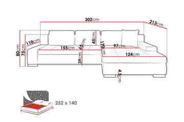 Cerys Sovesofa Med 3-Seters Divan - Beige - Møbler - Sofaer - Sovesofaer - Sovesofa divan