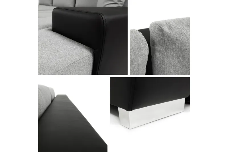 Cerys Sovesofa Med 3-Seters Divan - Grå/Beige - Møbler - Sofaer - Sovesofaer - Sovesofa divan
