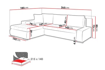 Cerys Sovesofa Med 3-Seters Divan - Grønn - Møbler - Sofaer - Sovesofaer - Sovesofa divan