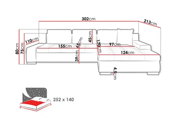 Cerys Sovesofa Med 3-Seters Divan - Hvit - Møbler - Sofaer - Sovesofaer - Sovesofa divan