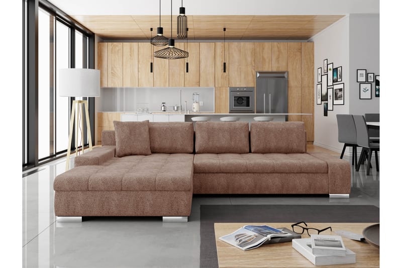 Cerys Sovesofa Med 3-Seters Divan - Rosa - Møbler - Sofaer - Sovesofaer - Sovesofa divan