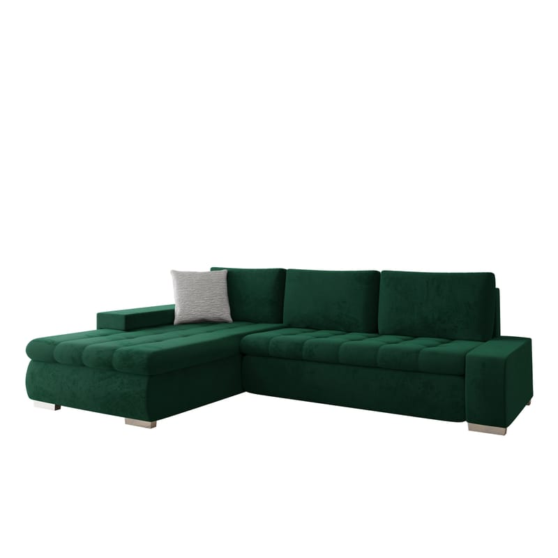 Cerys Sovesofa med sjeselong 4-seter - Grønn - Møbler - Sofaer - Sovesofaer - Sovesofa divan