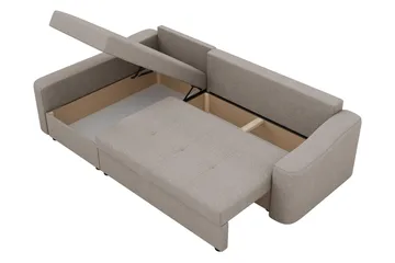 Chaman Sovesofa med Sjeselong 3-seter i Plysj - Beige - Møbler - Sofaer - Sovesofaer - Sovesofa divan