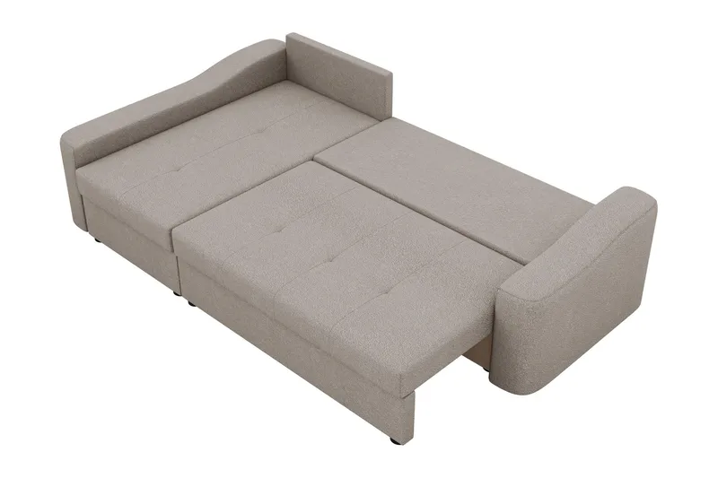 Chaman Sovesofa med Sjeselong 3-seter i Plysj - Beige - Møbler - Sofaer - Sovesofaer - Sovesofa divan