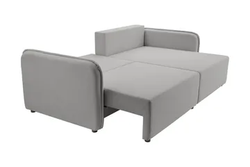 Chandru Sovesofa med Sjeselong 3-seter i Plysj - Beige - Møbler - Sofaer - Sovesofaer - Sovesofa divan