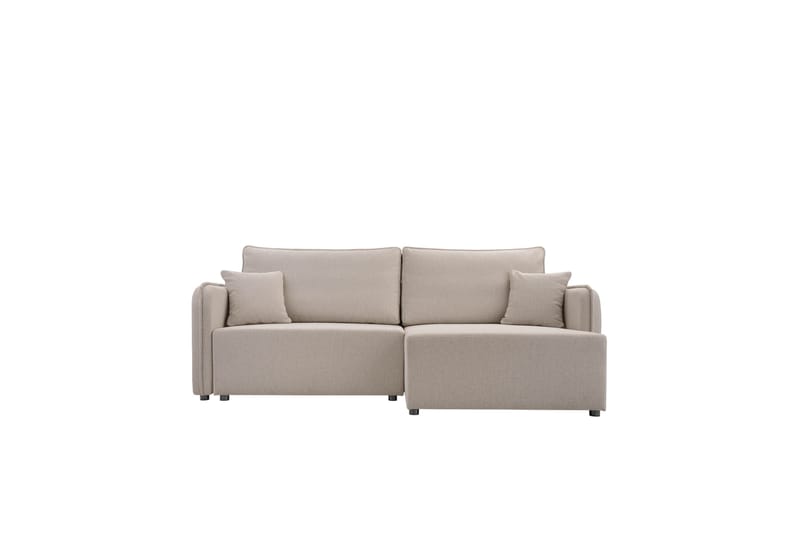 Chandru Sovesofa med Sjeselong 3-seter i Plysj - Grå - Møbler - Sofaer - Sovesofaer - Sovesofa divan