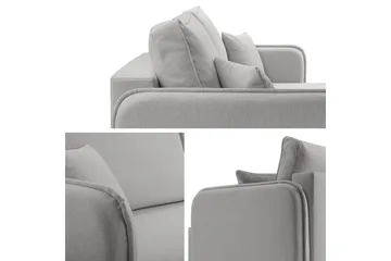 Chandru Sovesofa med Sjeselong 3-seter i Plysj - Gul - Møbler - Sofaer - Sovesofaer - Sovesofa divan