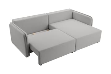 Chandru Sovesofa med Sjeselong 3-seter i Plysj - Beige - Møbler - Sofaer - Sovesofaer - Sovesofa divan