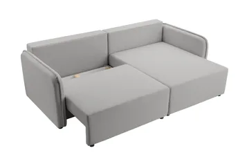 Chandru Sovesofa med Sjeselong 3-seter i Plysj - Beige - Møbler - Sofaer - Sovesofaer - Sovesofa divan