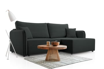 Chandru Sovesofa med Sjeselong 3-seter - Svart - Møbler - Sofaer - Sovesofaer - Sovesofa divan