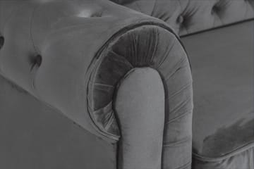 Chesterfield Deluxe 3-seter Fremoverbøyd sovesofa i fløyel - Mørkegrå Fløyel - Møbler - Sofaer - Sovesofaer - 3 seters sovesofa