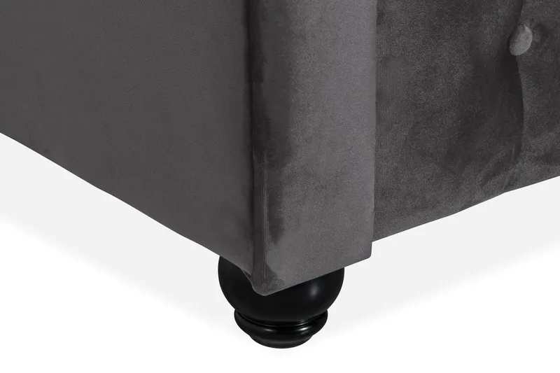 Chesterfield Deluxe 3-seter Fremoverbøyd sovesofa i fløyel - Mørkegrå Fløyel - Møbler - Sofaer - Sovesofaer - 3 seters sovesofa