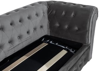 Chesterfield Deluxe 3-seter Fremoverbøyd sovesofa i fløyel - Mørkegrå Fløyel - Møbler - Sofaer - Sovesofaer - 3 seters sovesofa