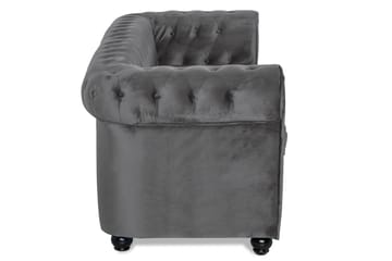 Chesterfield Deluxe 3-seter Fremoverbøyd sovesofa i fløyel - Mørkegrå Fløyel - Møbler - Sofaer - Sovesofaer - 3 seters sovesofa