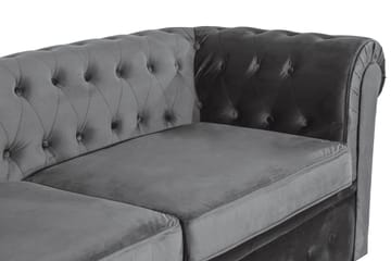 Chesterfield Deluxe 3-seter Fremoverbøyd sovesofa i fløyel - Mørkegrå Fløyel - Møbler - Sofaer - Sovesofaer - 3 seters sovesofa