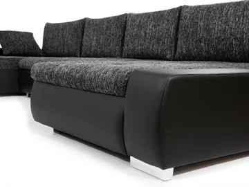 Cillo 5-seters U-formet sovesofa med dobbeltdivan - beige - Møbler - Sofaer - Sovesofaer - Hjørnesovesofa