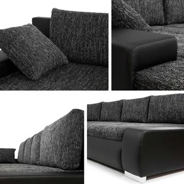 Cillo 5-seters U-formet sovesofa med dobbeltdivan - beige - Møbler - Sofaer - Sovesofaer - Hjørnesovesofa