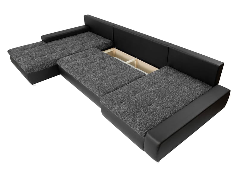 Cillo 5-seters U-formet sovesofa med dobbeltdivan - beige - Møbler - Sofaer - Sovesofaer - Hjørnesovesofa