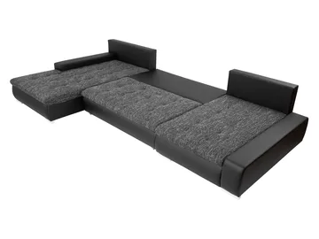 Cillo 5-seters U-formet sovesofa med dobbeltdivan - grå - Møbler - Sofaer - Sovesofaer - Hjørnesovesofa