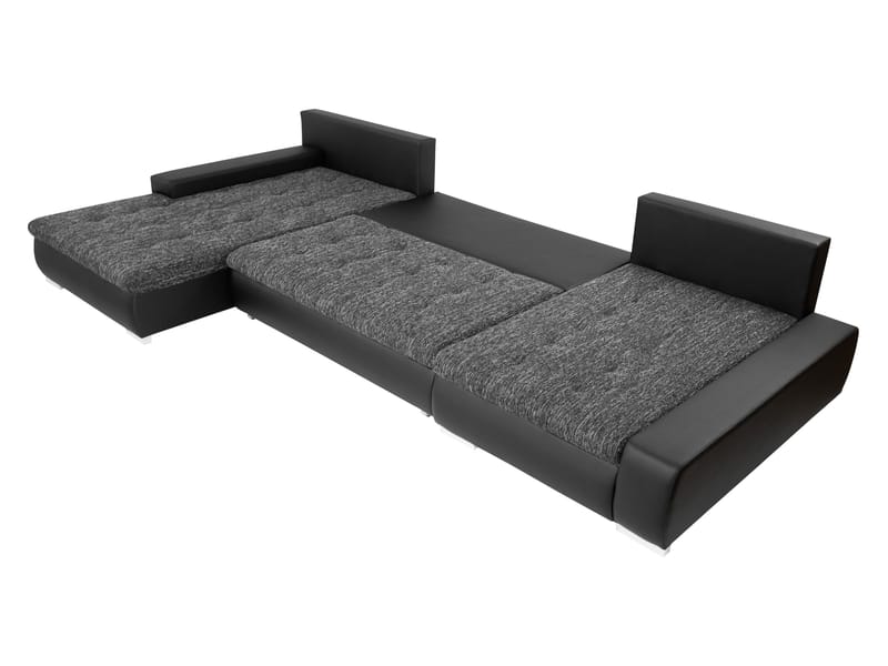 Cillo 5-seters U-formet sovesofa med dobbeltdivan - grå - Møbler - Sofaer - Sovesofaer - Hjørnesovesofa