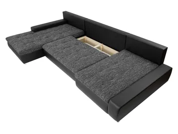 Cillo 5-seters U-formet sovesofa med dobbeltdivan - grå - Møbler - Sofaer - Sovesofaer - Hjørnesovesofa