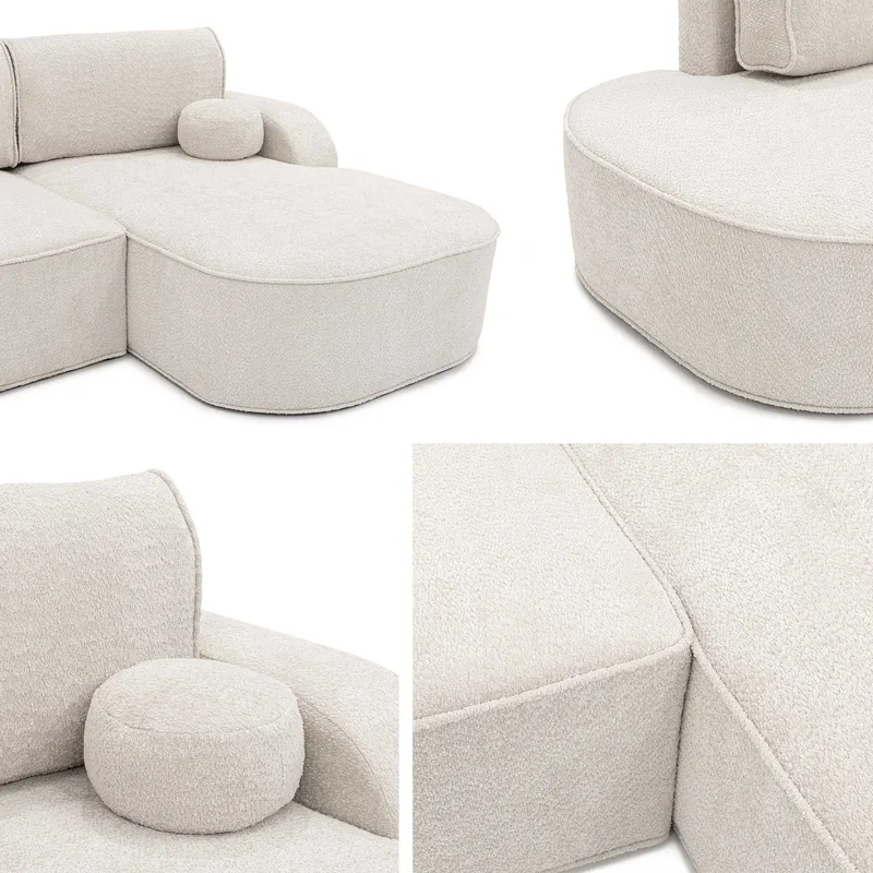 Cinrel Sovesofa med sjeselong 3-seter - Beige - Møbler - Sofaer - Sovesofaer - Sovesofa divan