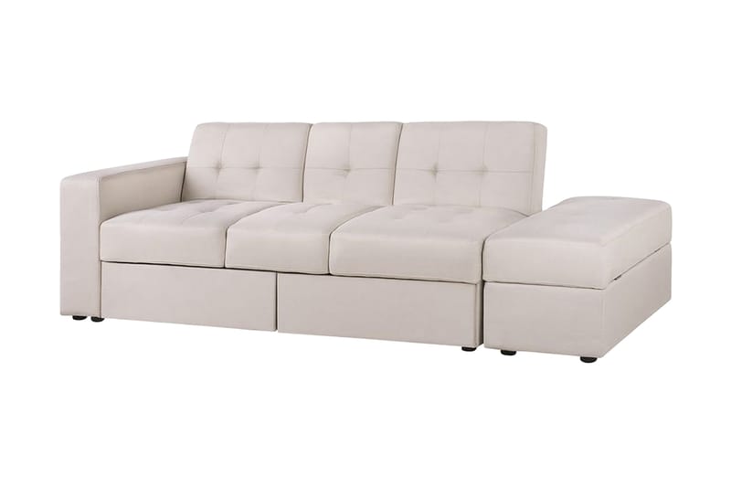 Citlalic 3-seter Sovesofa 90x210 cm med Oppbevaring i Stoff, Beige