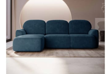 Corfu Sovesofa Med 3-Seters Divan - Blå - Møbler - Sofaer - Sovesofaer - Sovesofa divan