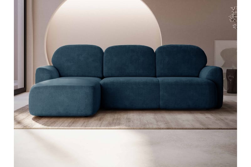 Corfu Sovesofa Med 3-Seters Divan - Blå - Møbler - Sofaer - Sovesofaer - Sovesofa divan