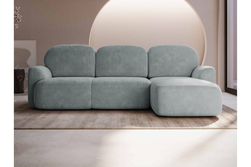 Corfu Sovesofa Med 3-Seters Divan - Grå - Møbler - Sofaer - Sovesofaer - Sovesofa divan