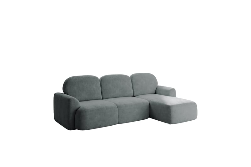 Corfu Sovesofa Med 3-Seters Divan - Grå - Møbler - Sofaer - Sovesofaer - Sovesofa divan
