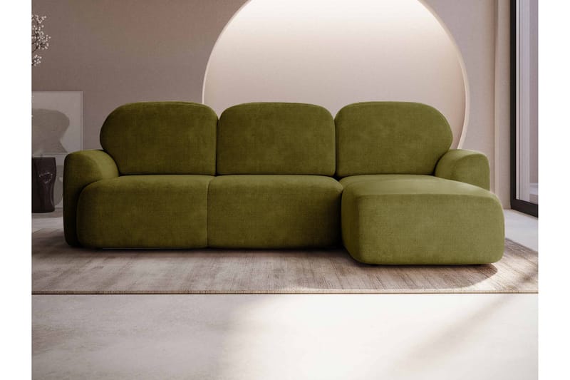 Corfu Sovesofa Med 3-Seters Divan - Grønn - Møbler - Sofaer - Sovesofaer - Sovesofa divan
