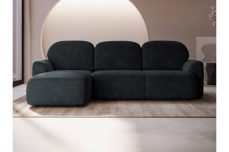 Corfu Sovesofa Med 3-Seters Divan - Svart - Møbler - Sofaer - Sovesofaer - Sovesofa divan