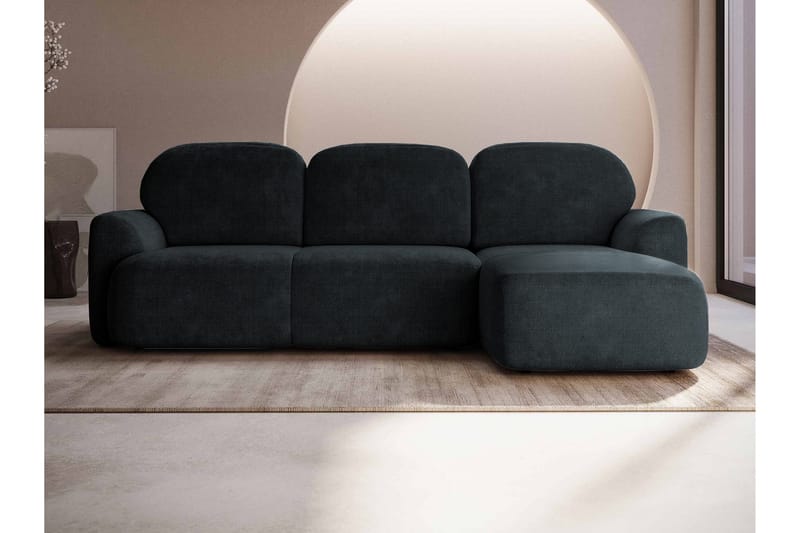 Corfu Sovesofa Med 3-Seters Divan - Svart - Møbler - Sofaer - Sovesofaer - Sovesofa divan