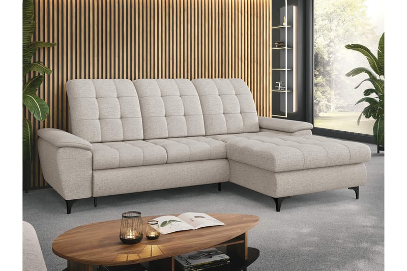 Crystalina Sovesofa med Sjeselong 3-seter - Beige - Møbler - Sofaer - Sovesofaer - Sovesofa divan